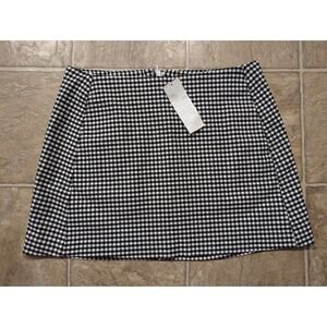 NWT Urban Outfitters Size M Black White Check Plaid Mini Skirt Stretch K5